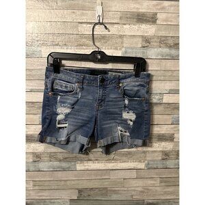 Blue Distressed Jean Shorts